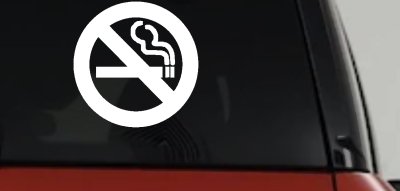 NO SMOKING Car or Truck Window Vinyl Decal Sticker