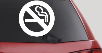 NO SMOKING Car or Truck Window Vinyl Decal Sticker