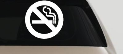 NO SMOKING Car or Truck Window Vinyl Decal Sticker