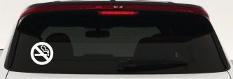 NO SMOKING Car or Truck Window Decal Sticker (White)