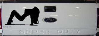 Stripper Mud Flap Girl Car or Truck Window Decal Sticker (Black)