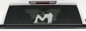 Stripper Mud Flap Girl Car or Truck Window Decal Sticker (Light Gray)