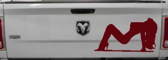 Stripper Mud Flap Girl Car or Truck Window Decal Sticker (Purple Red)