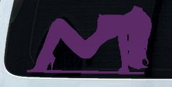 Stripper Mud Flap Girl Car or Truck Window Decal Sticker (Violet)
