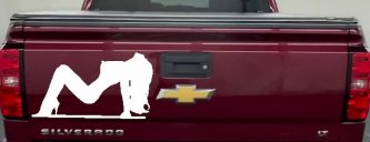 Stripper Mud Flap Girl Car or Truck Window Decal Sticker (White)