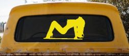 Stripper Mud Flap Girl Car or Truck Window Decal Sticker (Yellow)