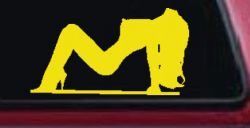 Stripper Mud Flap Girl Car or Truck Window Decal Sticker (Yellow)