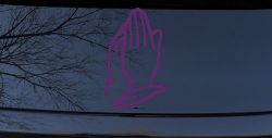 Praying Hands Christian Car or Truck Window Decal Sticker (Violet)