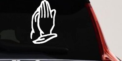 Praying Hands Christian Car or Truck Window Vinyl Decal Sticker