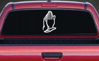 Praying Hands Christian Car or Truck Window Decal Sticker