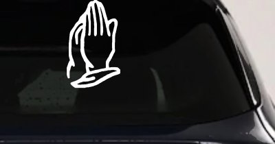 Praying Hands Christian Car or Truck Window Vinyl Decal Sticker