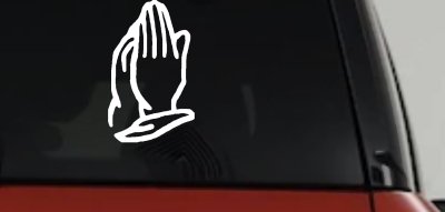Praying Hands Christian Car or Truck Window Vinyl Decal Sticker