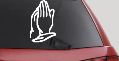 Praying Hands Christian Car or Truck Window Vinyl Decal Sticker