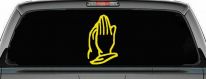 Praying Hands Christian Car or Truck Window Decal Sticker (Yellow)