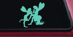 Fairies on Mushroom Car or Truck Window Decal Sticker (Mint)