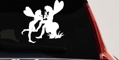 Fairies on Mushroom Car or Truck Window Vinyl Decal Sticker