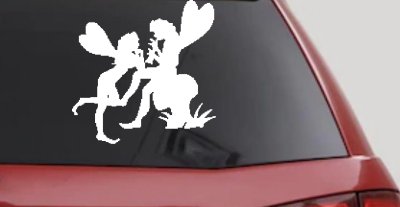 Fairies on Mushroom Car or Truck Window Vinyl Decal Sticker