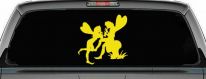 Fairies on Mushroom Car or Truck Window Vinyl Decal Sticker (Yellow)