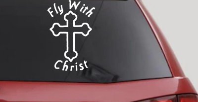 Fly With Jesus Christ Cross Christian Car or Truck Window Vinyl Decal Sticker