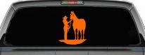 Cowgirl with Horse Western Farm or Rodeo Car or Truck Window Decal Sticker (Orange)