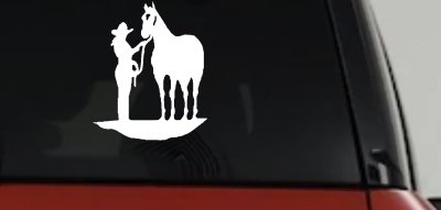 Cowgirl with Horse Western Farm or Rodeo Car or Truck Window Vinyl Decal Sticker