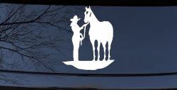 Cowgirl with Horse Western Farm or Rodeo Car or Truck Window Decal Sticker