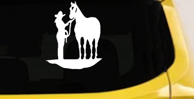 Cowgirl with Horse Western Farm or Rodeo Car or Truck Window Vinyl Decal Sticker