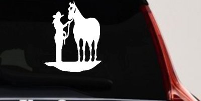 Cowgirl with Horse Western Farm or Rodeo Car or Truck Window Vinyl Decal Sticker