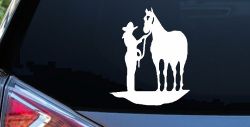 Cowgirl with Horse Western Farm or Rodeo Car or Truck Window Decal Sticker