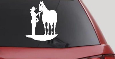 Cowgirl with Horse Western Farm or Rodeo Car or Truck Window Vinyl Decal Sticker