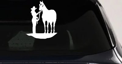 Cowgirl with Horse Western Farm or Rodeo Car or Truck Window Vinyl Decal Sticker
