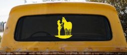 Cowgirl with Horse Western Farm or Rodeo Car or Truck Window Decal Sticker (Yellow)