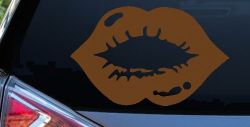 Women or Girl Lips Car or Truck Window Vinyl Decal Sticker (Copper)