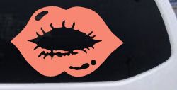 Women or Girl Lips Car or Truck Window Decal Sticker (Coral)