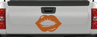 Women or Girl Lips Car or Truck Window Decal Sticker (Nut Brown)