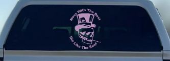 Mess With The Best Die Like The Rest Skull Biker Car or Truck Window Decal Sticker (Lilac)