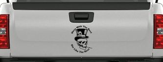 Mess With The Best Die Like The Rest Skull Car or Truck Vinyl Window Decal Sticker (Matte Black)