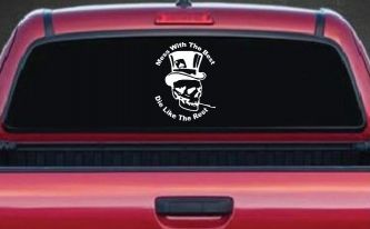 Mess With The Best Die Like The Rest Skull Biker Car or Truck Window Decal Sticker