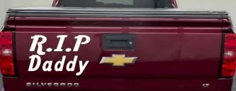 RIP Daddy Car or Truck Window Decal Sticker (White)