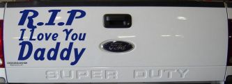 RIP I Love You Daddy Car or Truck Window Decal Sticker (Navy)