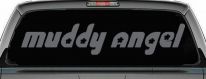 Muddy Angel Off Road Car or Truck Window Decal Sticker (Silver)