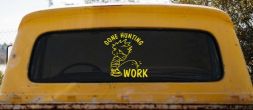 Gone Hunting Pee on Work Car or Truck Window Decal Sticker (Yellow)
