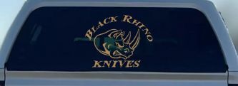Black Rhino Knives Decal Sticker for Car Truck Window Vinyl (Light Brown)