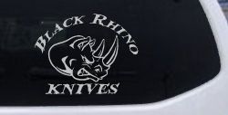 Black Rhino Knives Decal Sticker for Car Truck Window Vinyl (Light Gray)