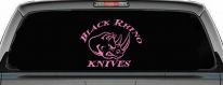 Black Rhino Knives Decal Sticker for Car Truck Window Vinyl (Pink)