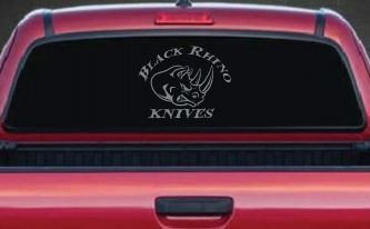 Black Rhino Knives Decal Sticker for Car Truck Window Vinyl (Telegrey)