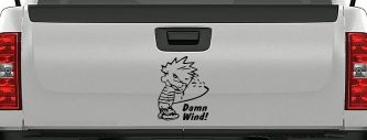 Funny Damn Wind Pee Ons Car or Truck Window Decal Sticker (Black)