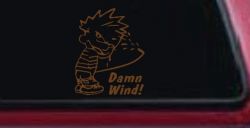 Funny Damn Wind Pee Ons Car or Truck Window Decal Sticker (Copper)