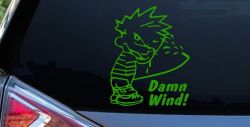 Funny Damn Wind Pee Ons Car or Truck Window Decal Sticker (Lime)