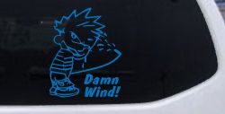 Funny Damn Wind Pee Ons Car or Truck Window Decal Sticker (Sky Blue)